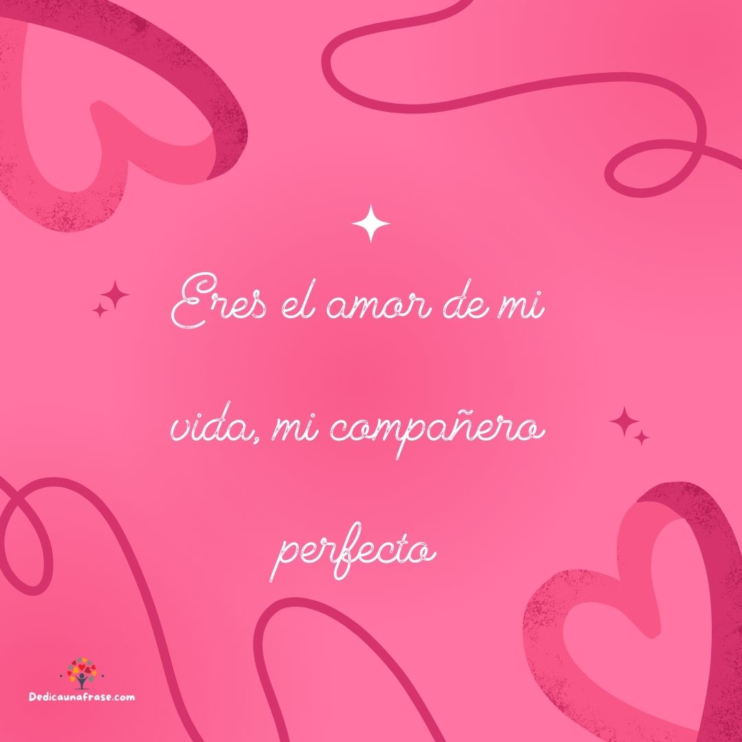 Eres el amor de mi vida, mi compañero perfecto