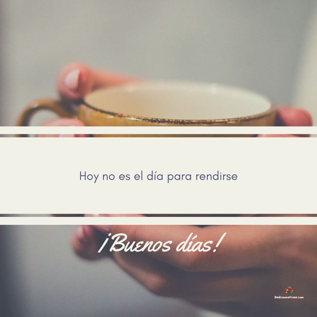 Hoy no es el día para rendirse. Buenos días
