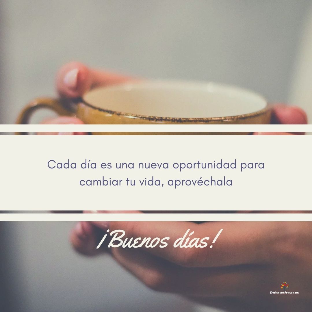 Cada día es una nueva oportunidad para cambiar tu vida, aprovéchala