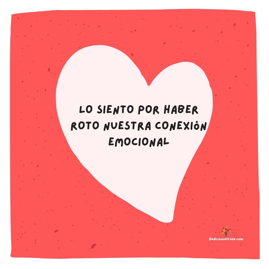 Lo siento por haber roto nuestra conexión emocional