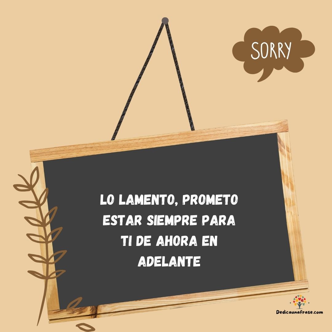 Lo lamento, prometo estar siempre para ti de ahora en adelante