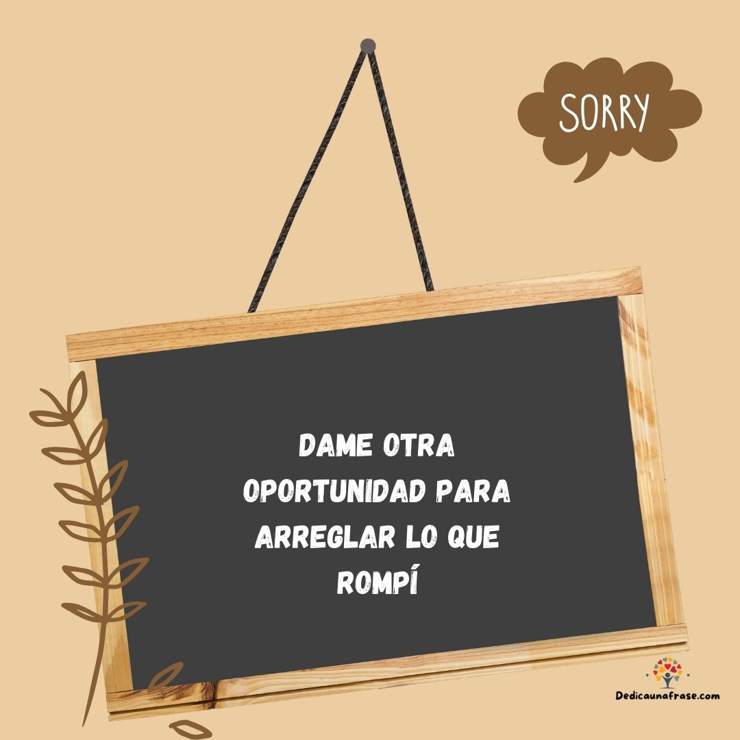Dame otra oportunidad para arreglar lo que rompí
