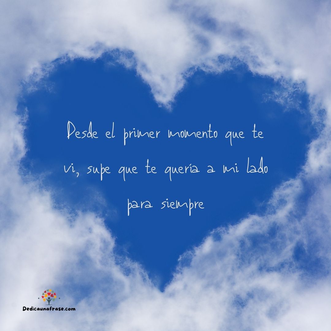 Desde el primer momento que te vi supe que te quería a mi lado para siempre