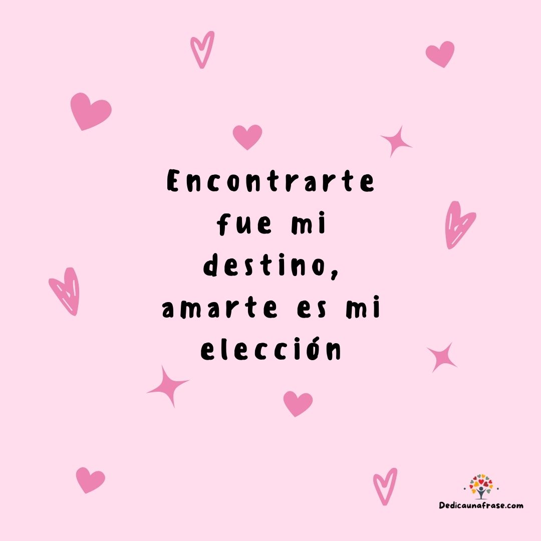 Encontrarte fue mi destino amarte es mi elección