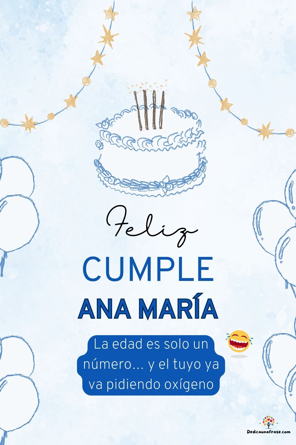 Ana María. La edad es solo un número… y el tuyo ya va pidiendo oxígeno ¡Feliz cumpleaños!