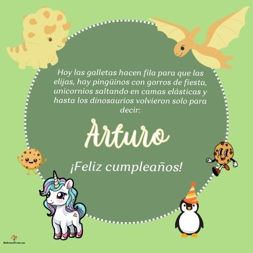 Arturo. Hoy las galletas hacen fila para que las elijas, hay pingüinos con gorros de fiest