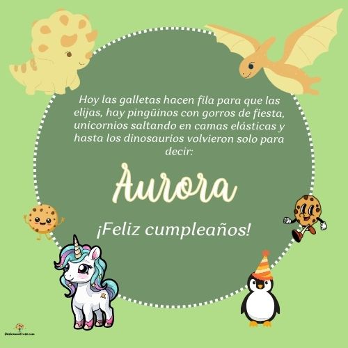 Aurora. Hoy las galletas hacen fila para que las elijas, hay pingüinos con gorros de fiest