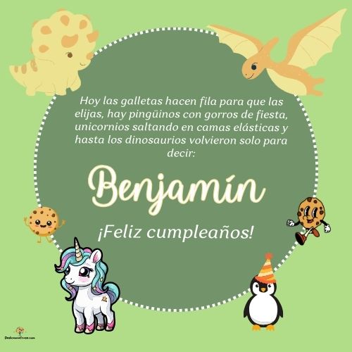 Benjamín. Hoy las galletas hacen fila para que las elijas, hay pingüinos con gorros de fie