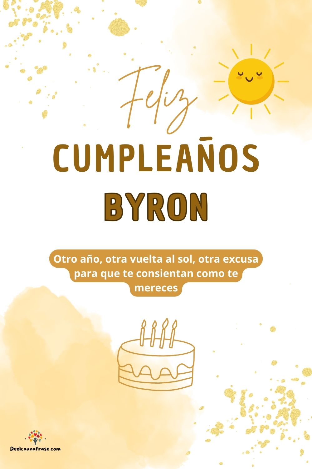 Byron. Otro año, otra vuelta al sol, otra excusa para que te consientan como te mereces ¡F