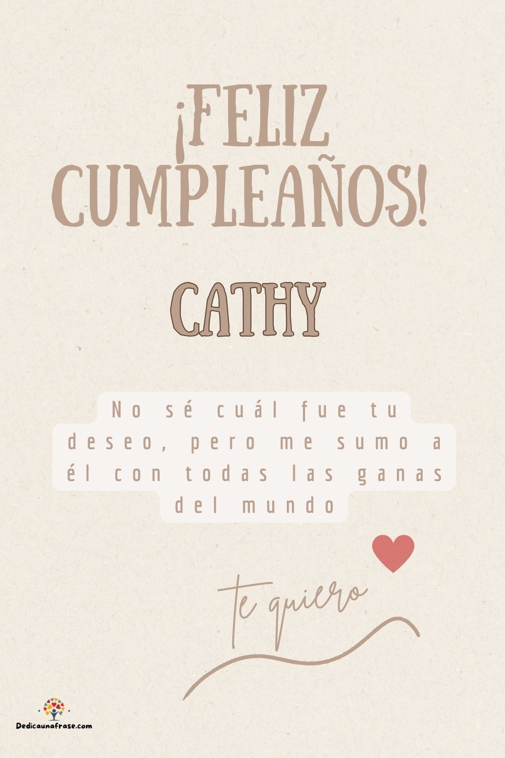Cathy. No sé cuál fue tu deseo, pero me sumo a él con todas las ganas del mundo ¡Feliz cum