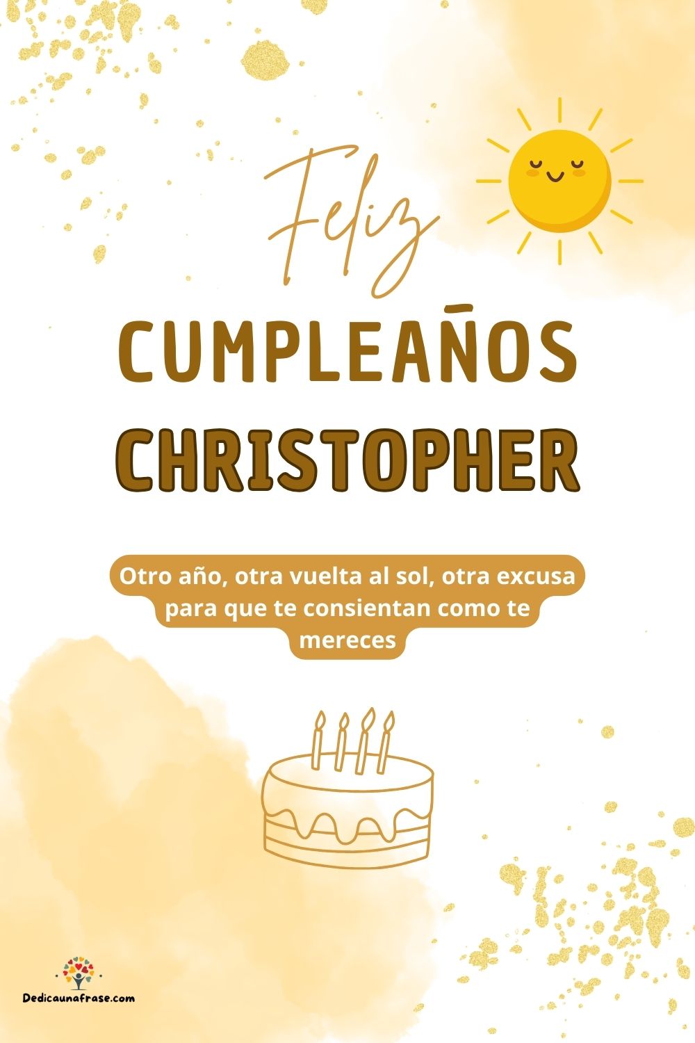 Christopher. Otro año, otra vuelta al sol, otra excusa para que te consientan como te mere