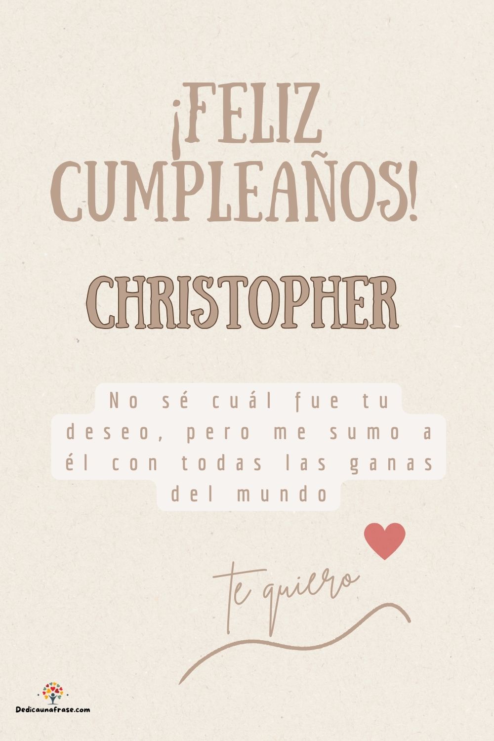Christopher. No sé cuál fue tu deseo, pero me sumo a él con todas las ganas del mundo ¡Fel