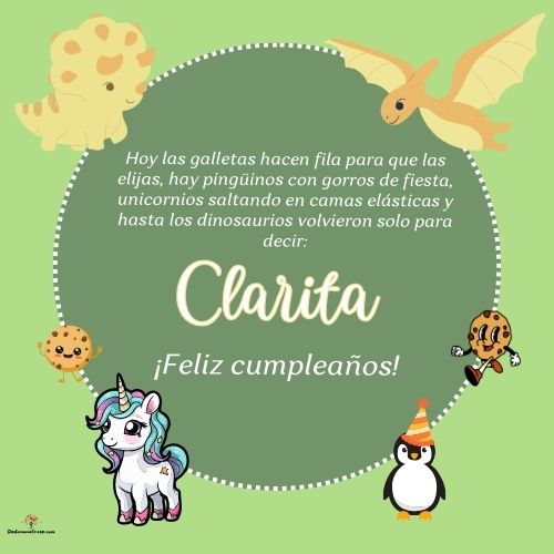 Clarita. Hoy las galletas hacen fila para que las elijas, hay pingüinos con gorros de fies
