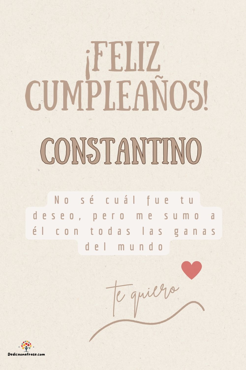 Constantino. No sé cuál fue tu deseo, pero me sumo a él con todas las ganas del mundo ¡Fel