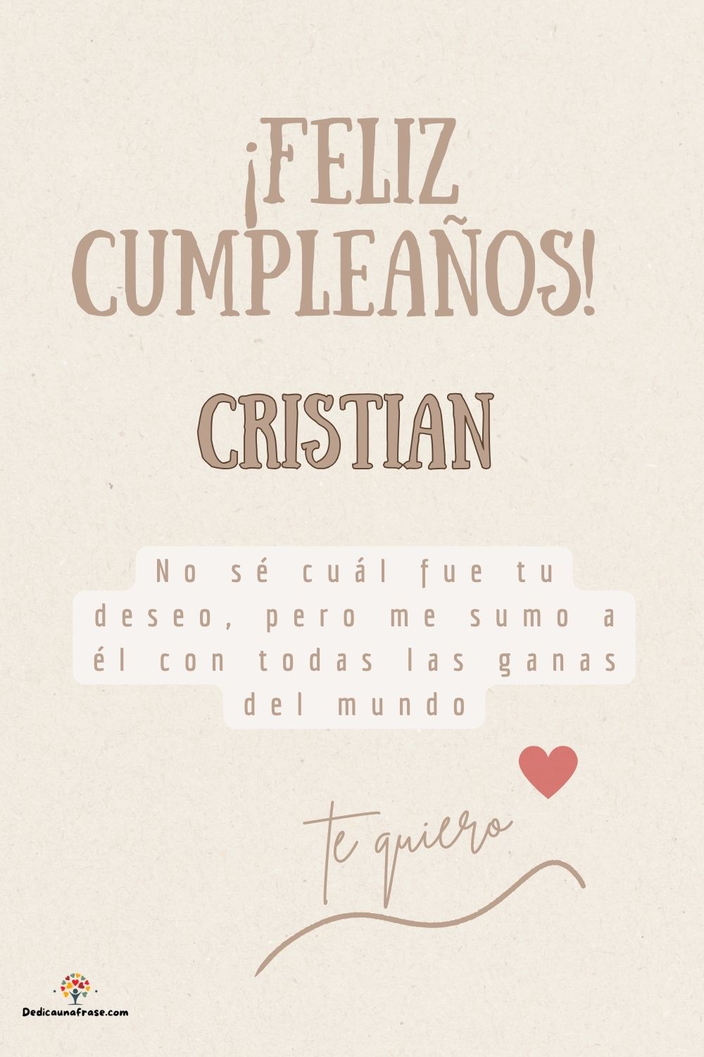 Cristian. No sé cuál fue tu deseo, pero me sumo a él con todas las ganas del mundo ¡Feliz