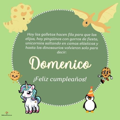 Domenico. Hoy las galletas hacen fila para que las elijas, hay pingüinos con gorros de fie