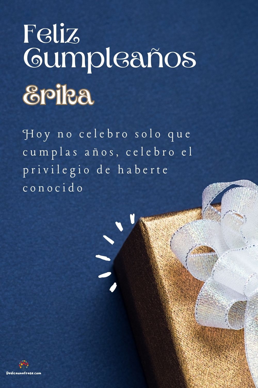 Erika. Hoy no celebro solo que cumplas años, celebro el privilegio de haberte conocido ¡Fe