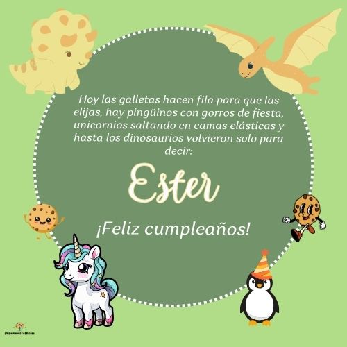 Ester. Hoy las galletas hacen fila para que las elijas, hay pingüinos con gorros de fiesta