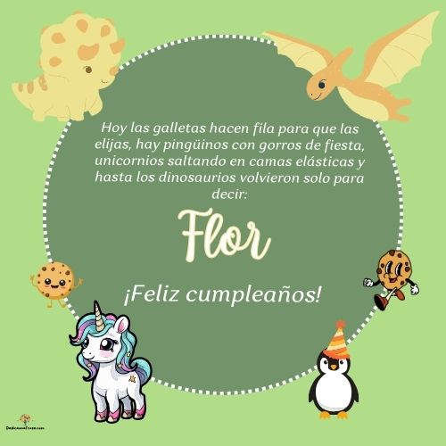 Flor. Hoy las galletas hacen fila para que las elijas, hay pingüinos con gorros de fiesta,