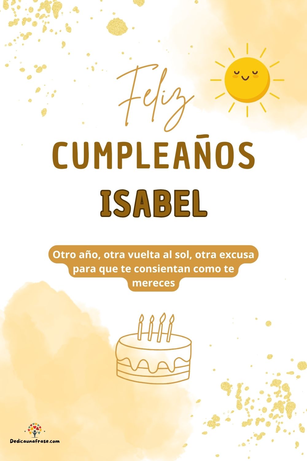 Isabel. Otro año, otra vuelta al sol, otra excusa para que te consientan como te mereces ¡