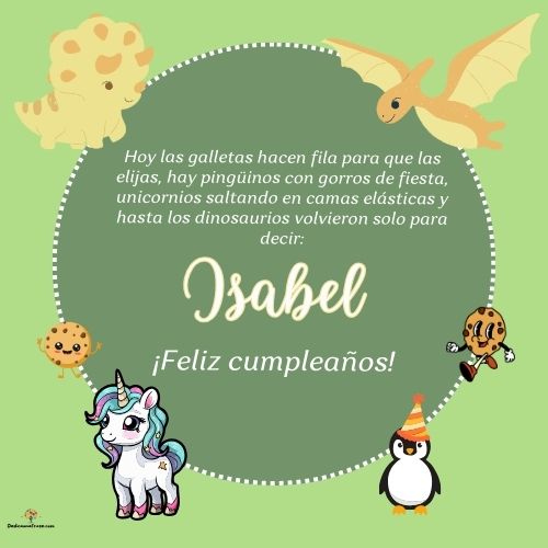 Isabel. Hoy las galletas hacen fila para que las elijas, hay pingüinos con gorros de fiest