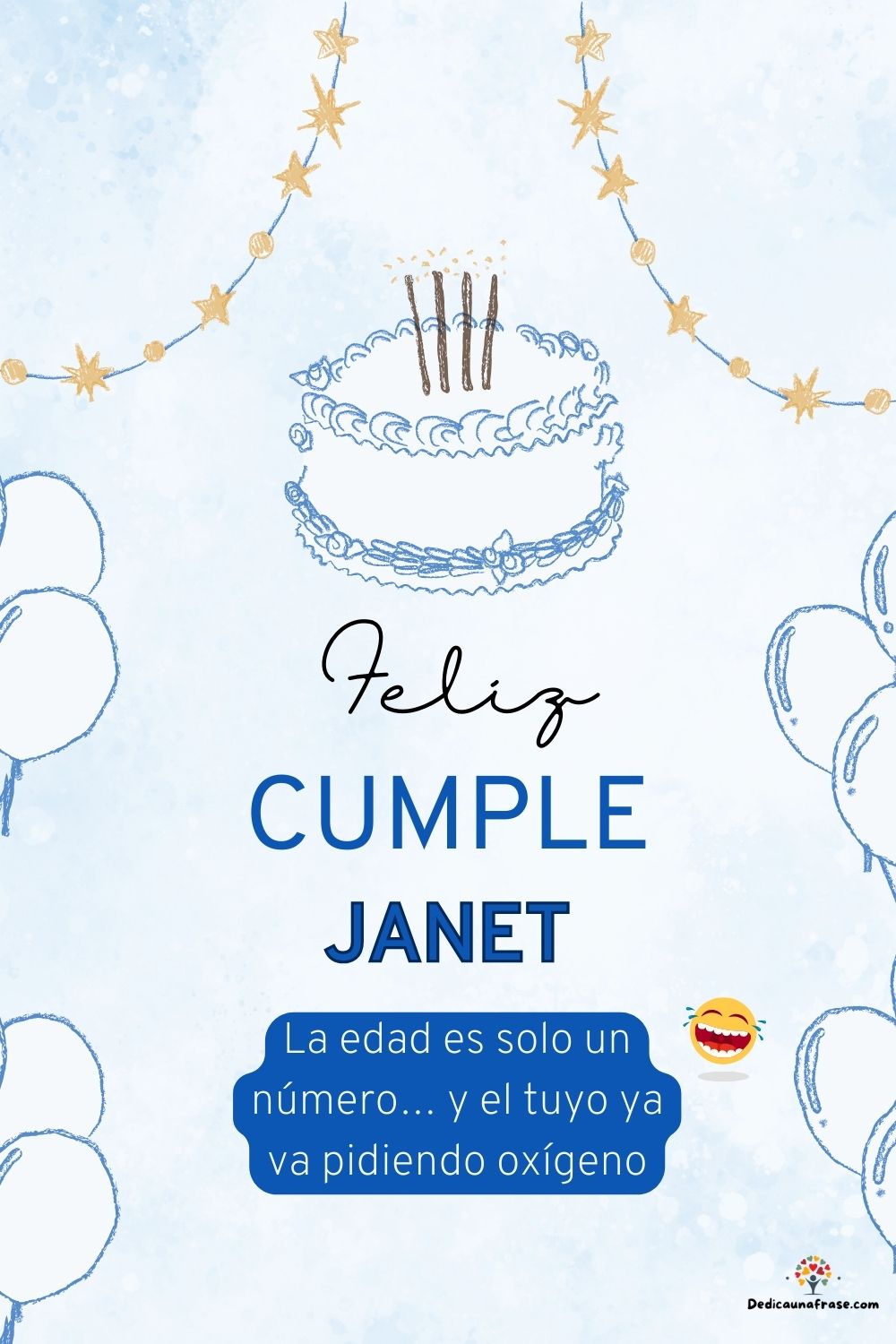 Janet. La edad es solo un número… y el tuyo ya va pidiendo oxígeno ¡Feliz cumpleaños!