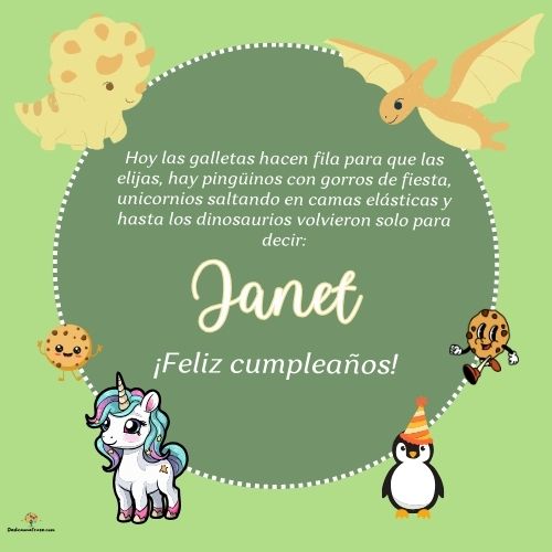 Janet. Hoy las galletas hacen fila para que las elijas, hay pingüinos con gorros de fiesta