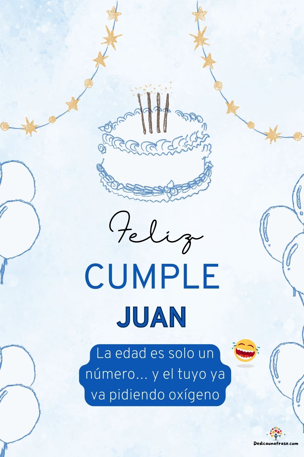 Juan. La edad es solo un número… y el tuyo ya va pidiendo oxígeno ¡Feliz cumpleaños!