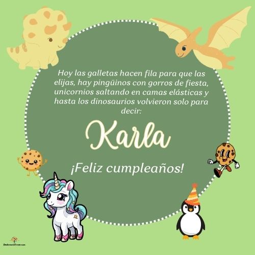 Karla. Hoy las galletas hacen fila para que las elijas, hay pingüinos con gorros de fiesta