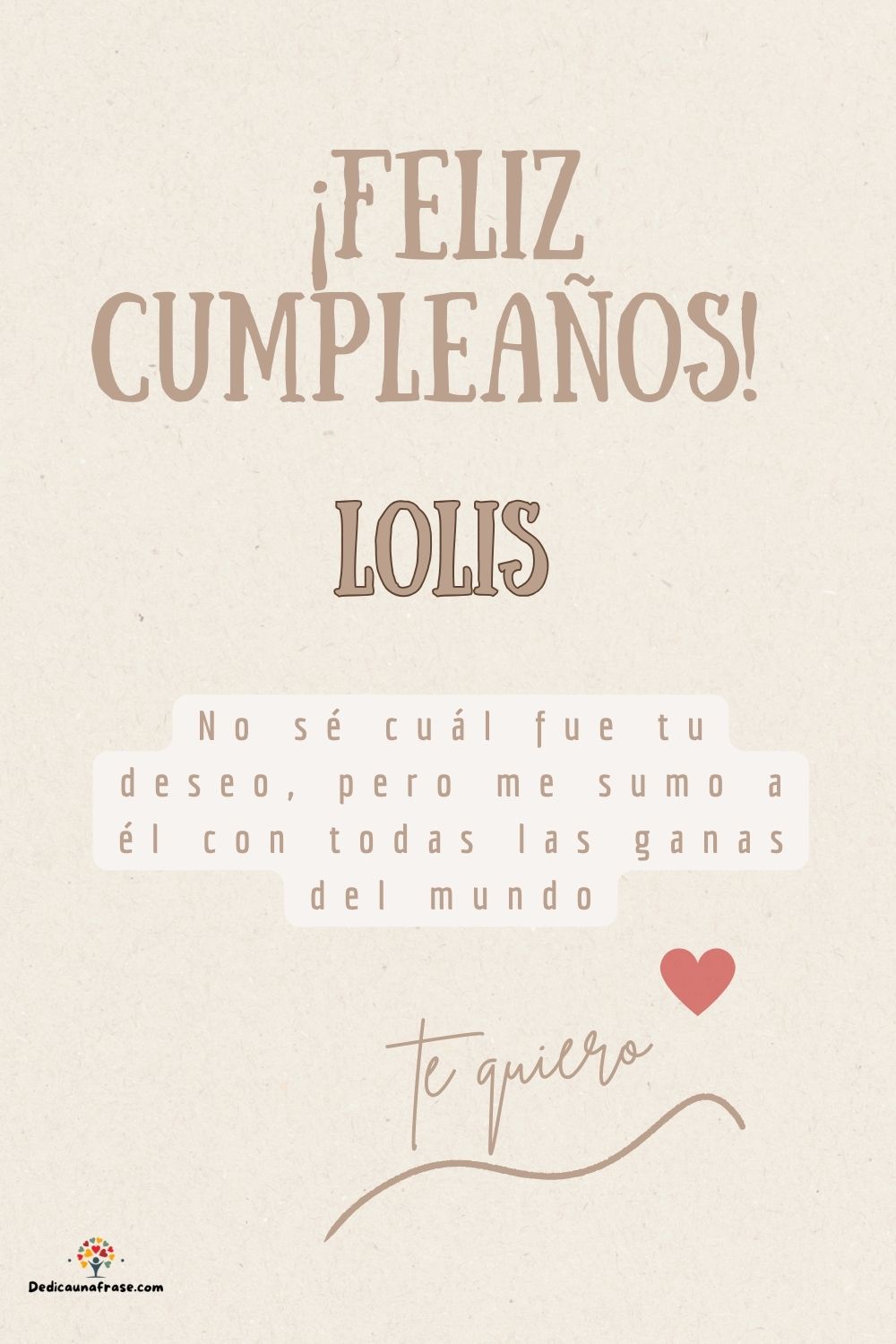 Lolis. No sé cuál fue tu deseo, pero me sumo a él con todas las ganas del mundo ¡Feliz cum