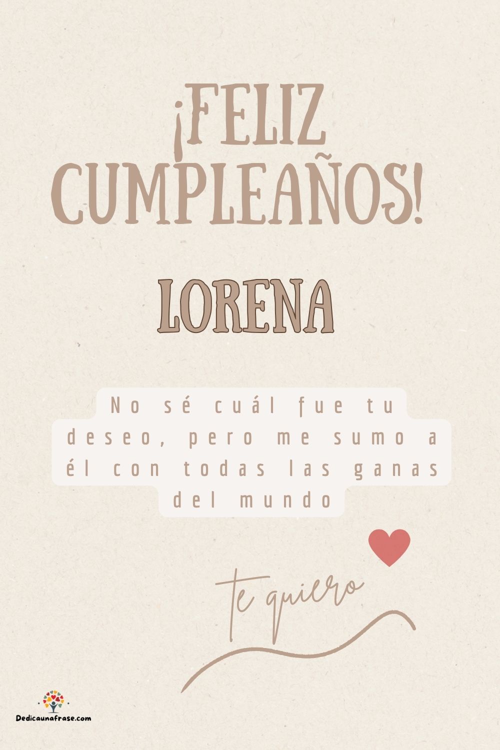 Lorena. No sé cuál fue tu deseo, pero me sumo a él con todas las ganas del mundo ¡Feliz cu