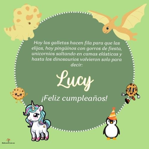 Lucy. Hoy las galletas hacen fila para que las elijas, hay pingüinos con gorros de fiesta,