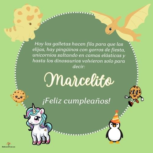 Marcelito. Hoy las galletas hacen fila para que las elijas, hay pingüinos con gorros de fi
