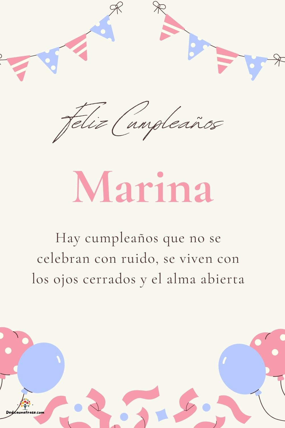 Marina. Hay cumpleaños que no se celebran con ruido, se viven con los ojos cerrados y el a