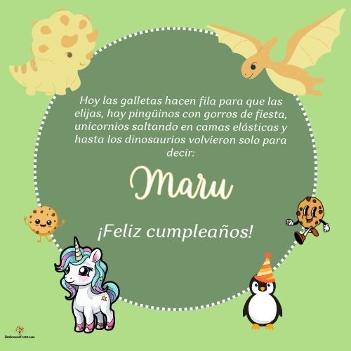 Maru. Hoy las galletas hacen fila para que las elijas, hay pingüinos con gorros de fiesta,