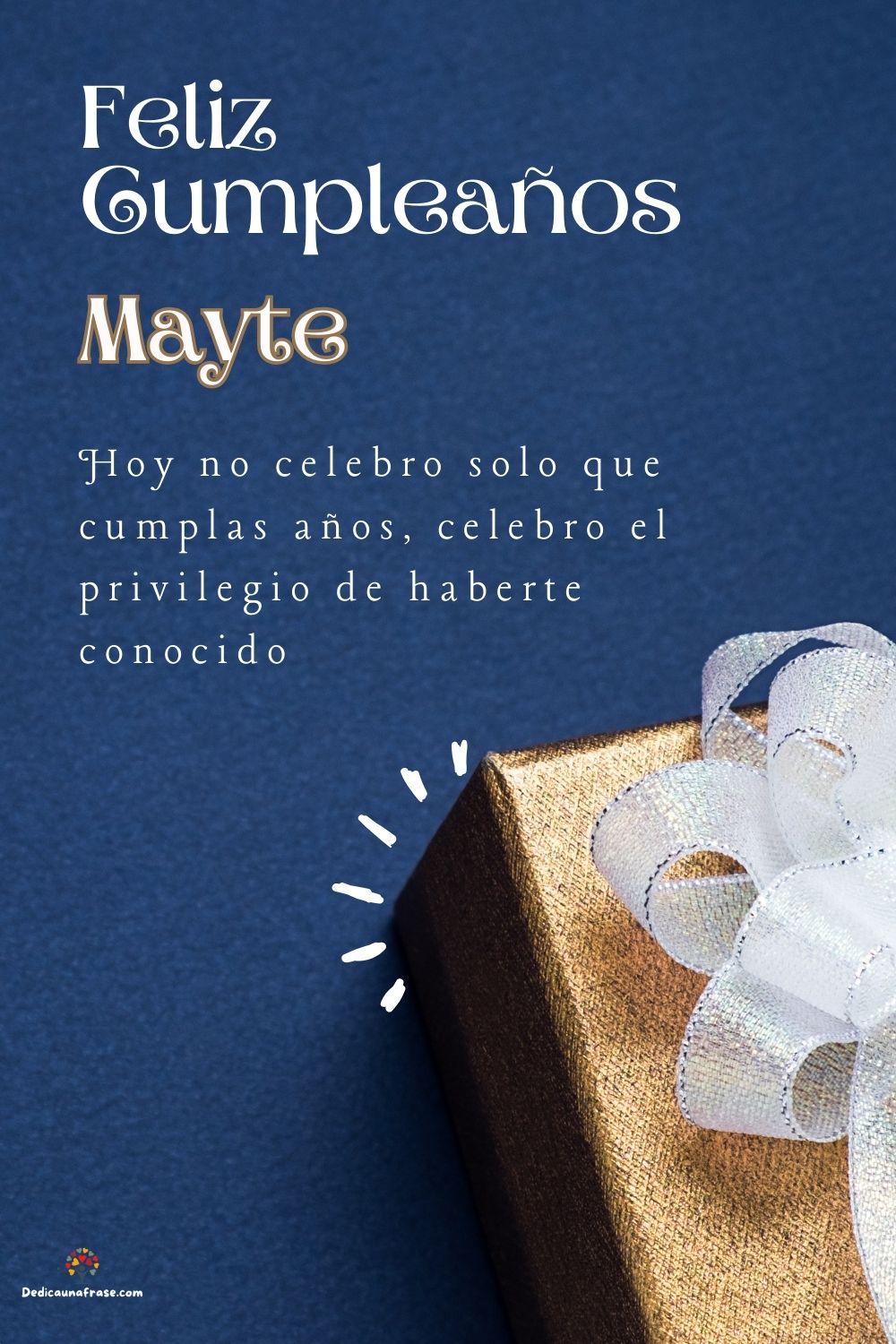 Mayte. Hoy no celebro solo que cumplas años, celebro el privilegio de haberte conocido ¡Fe