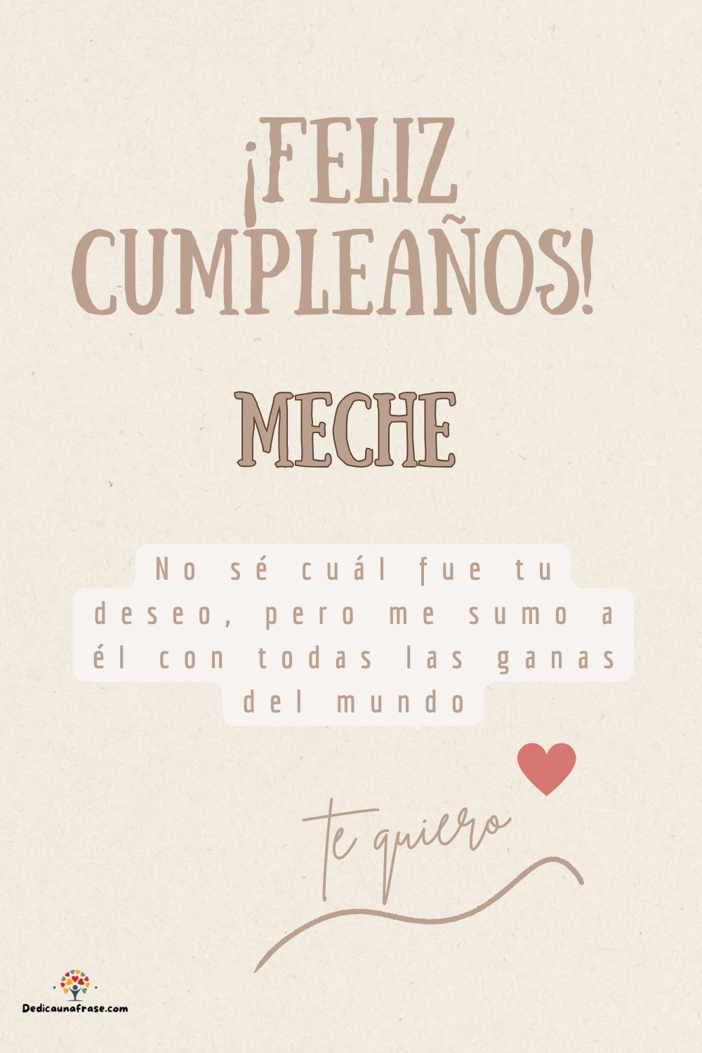 Meche. No sé cuál fue tu deseo, pero me sumo a él con todas las ganas del mundo ¡Feliz cum