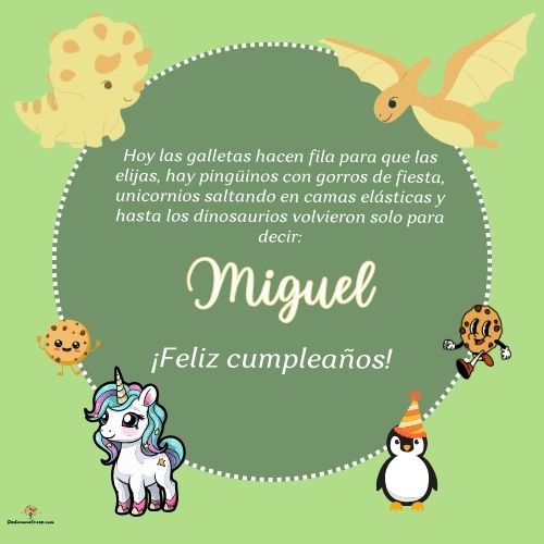 Miguel. Hoy las galletas hacen fila para que las elijas, hay pingüinos con gorros de fiest