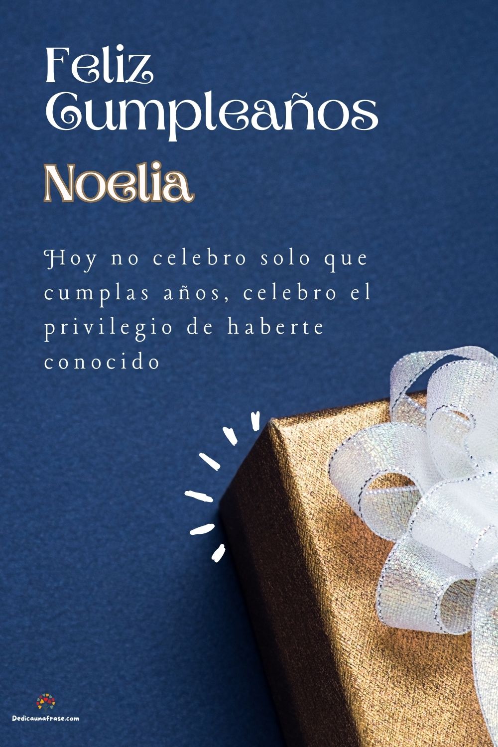 Noelia. Hoy no celebro solo que cumplas años, celebro el privilegio de haberte conocido ¡F