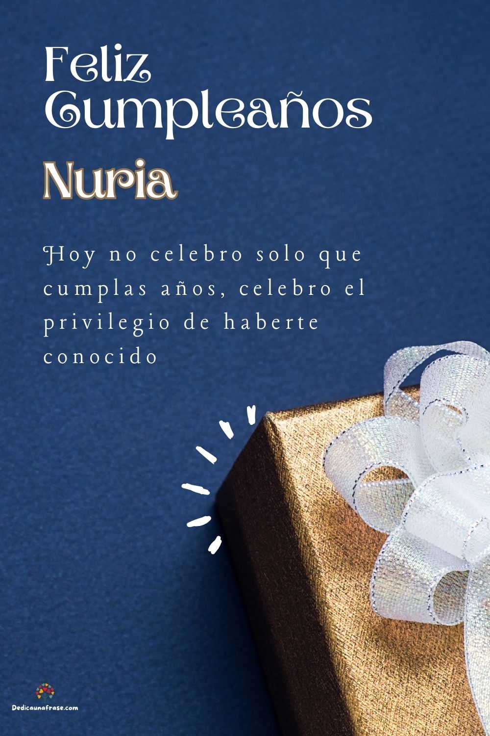 Nuria. Hoy no celebro solo que cumplas años, celebro el privilegio de haberte conocido ¡Fe