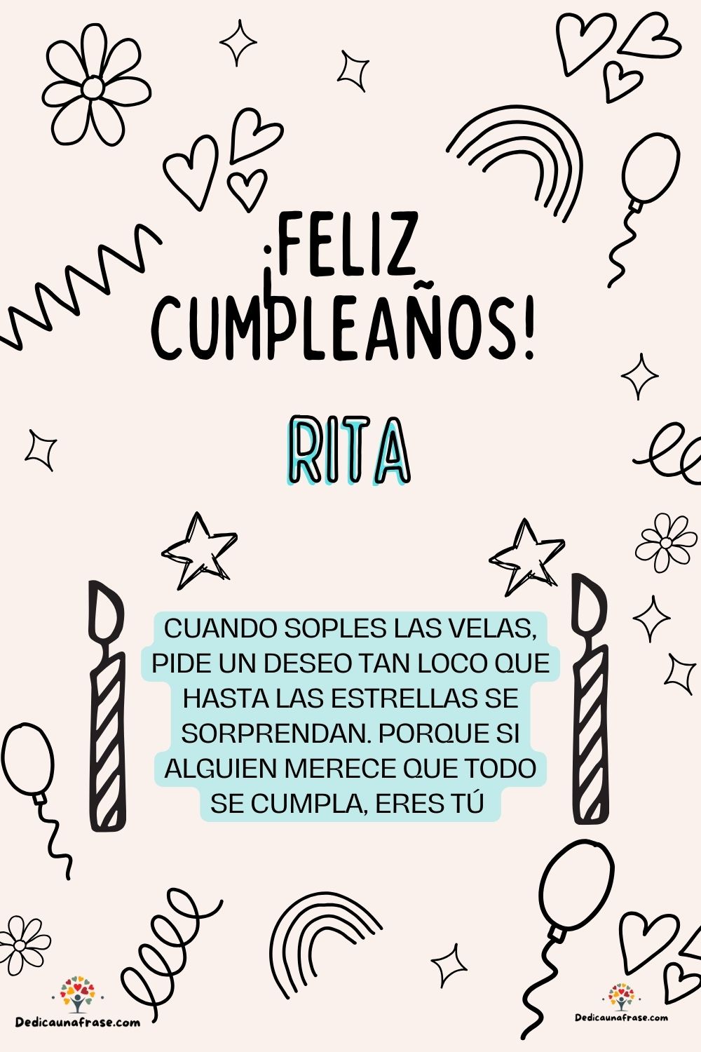 Ricky. Cuando soples las velas, pide un deseo tan loco que hasta las estrellas se sorprend