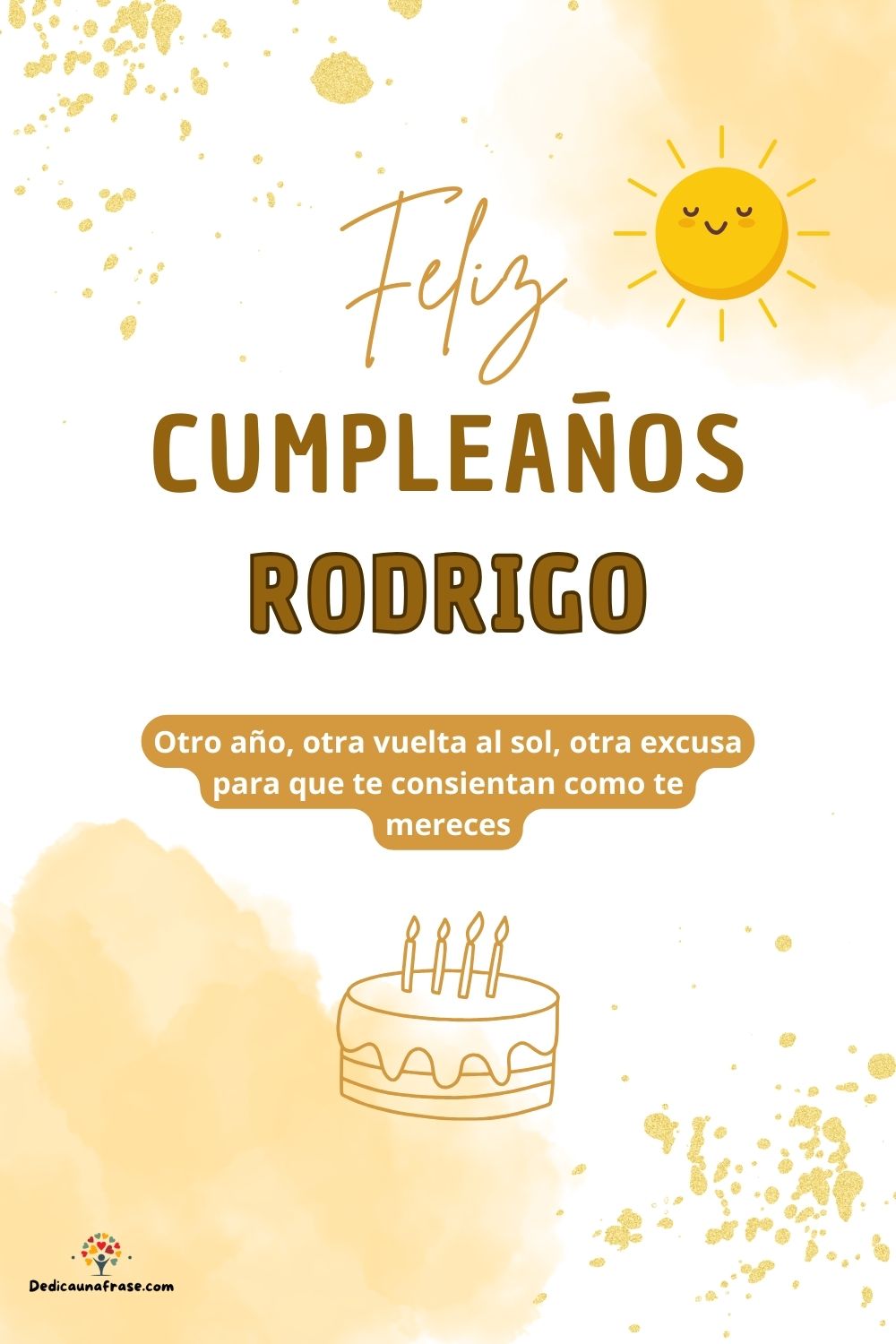 Rodrigo. Otro año, otra vuelta al sol, otra excusa para que te consientan como te mereces