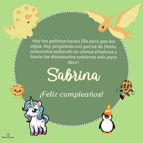 Sabrina. Hoy las galletas hacen fila para que las elijas, hay pingüinos con gorros de fies