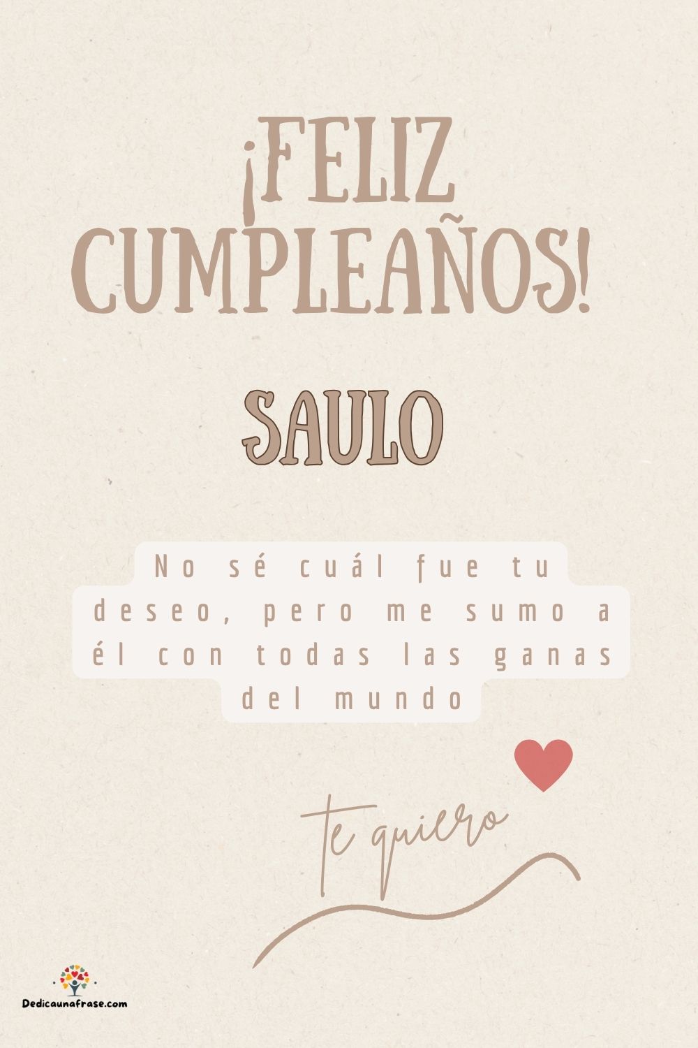 Saulo. No sé cuál fue tu deseo, pero me sumo a él con todas las ganas del mundo ¡Feliz cum