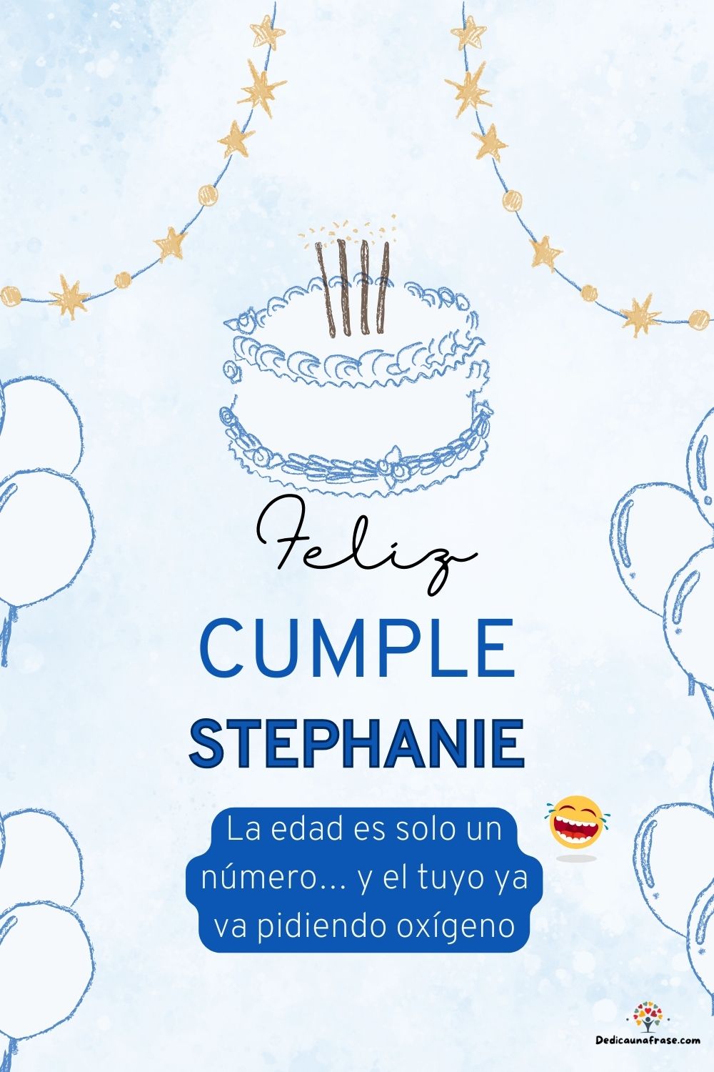Stephanie. La edad es solo un número… y el tuyo ya va pidiendo oxígeno ¡Feliz cumpleaños!