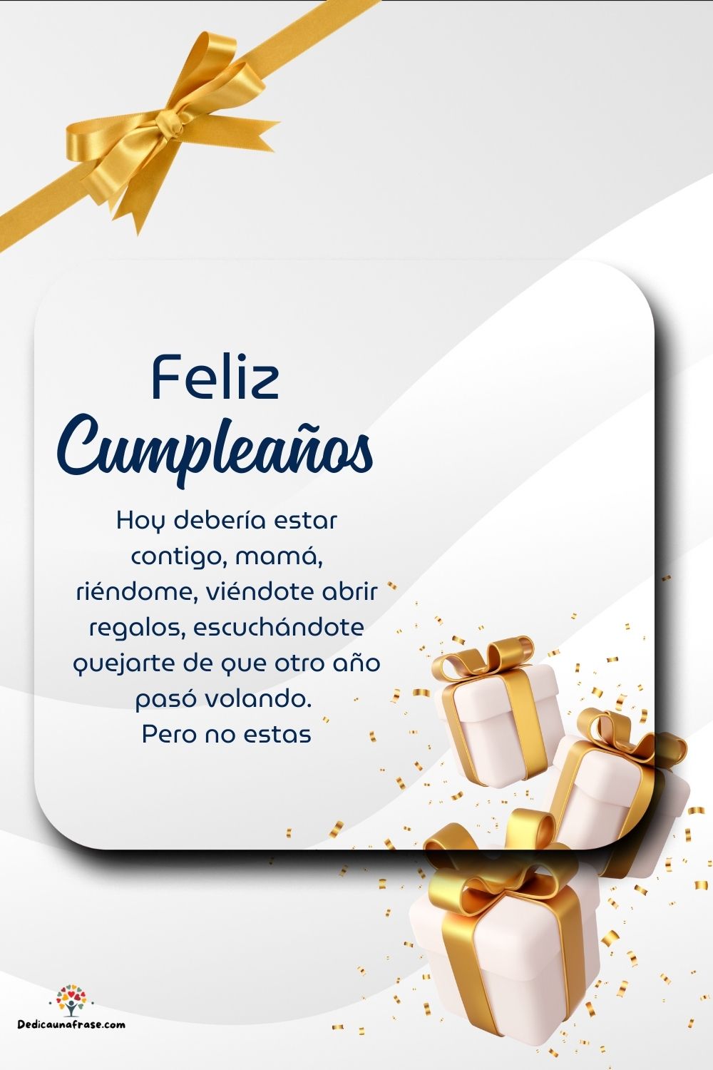 Hoy debería estar contigo, mamá, riéndome, viéndote abrir regalos, escuchándote quejarte d