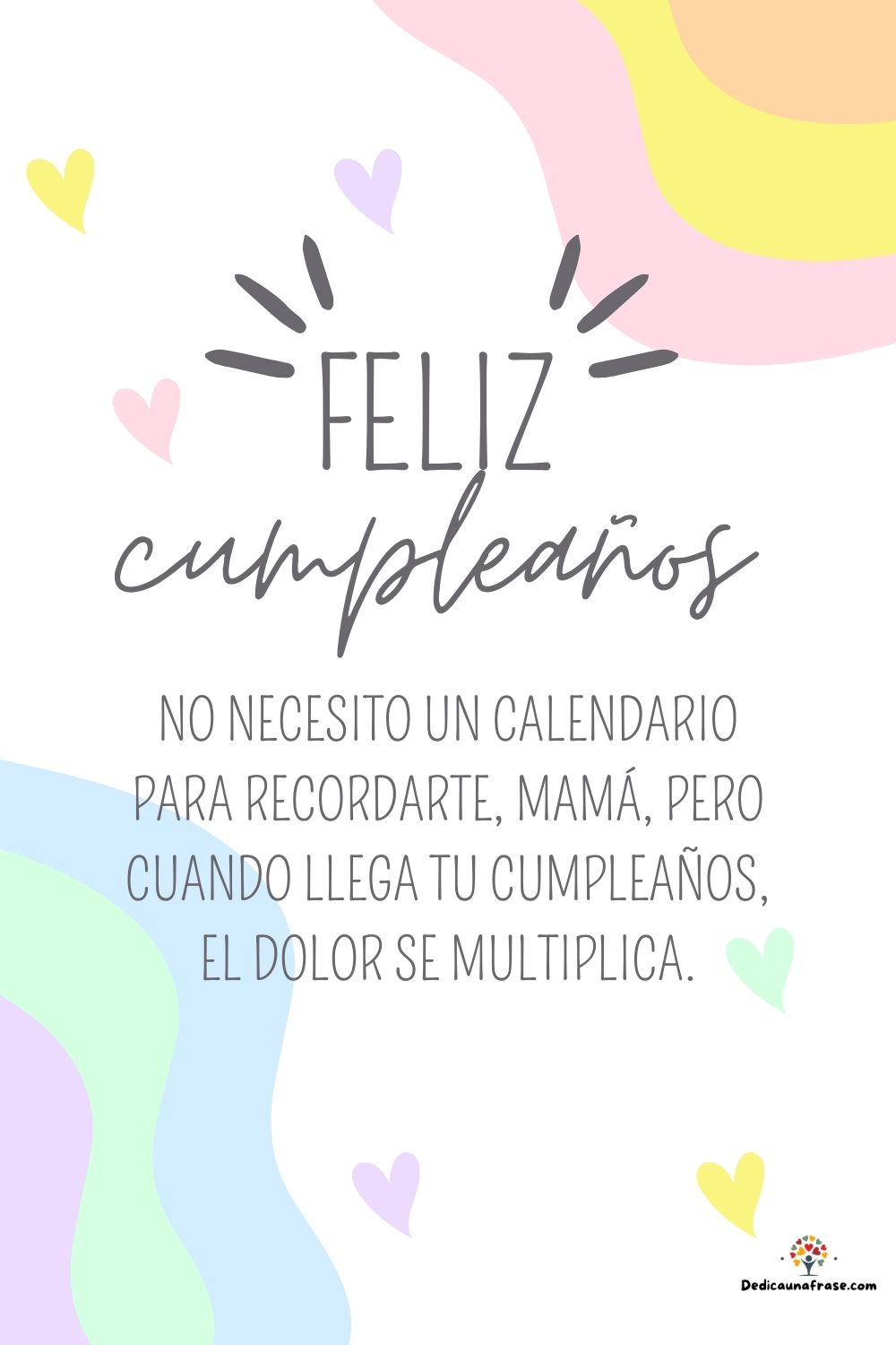 No necesito un calendario para recordarte, mamá, pero cuando llega tu cumpleaños, el dolor