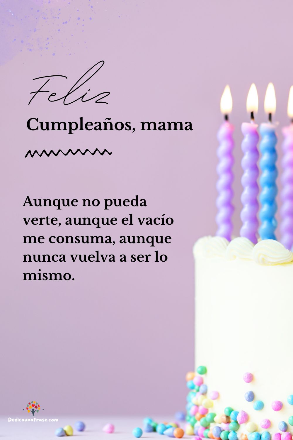Feliz cumpleaños, mamá. Aunque no pueda verte, aunque el vacío me consuma, aunque nunca vu