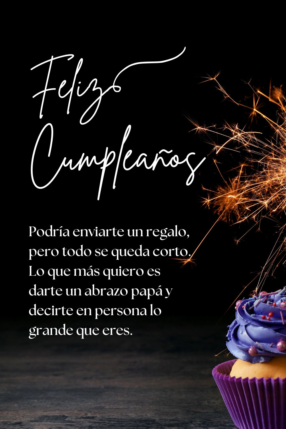 Podría enviarte un regalo, pero todo se queda corto. Lo que más quiero es darte un abrazo