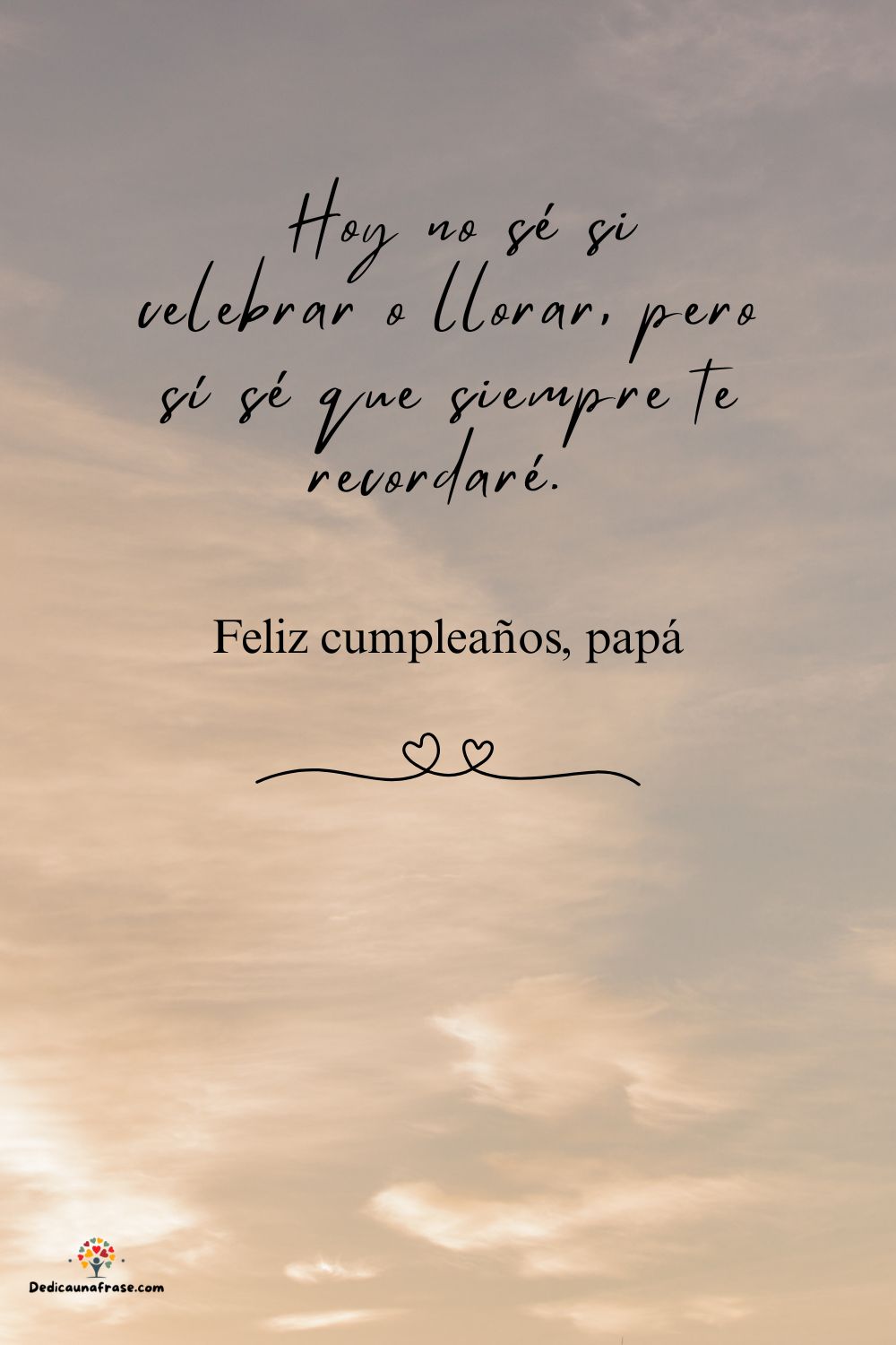 Hoy no sé si celebrar o llorar, pero sí sé que siempre te recordaré. Feliz cumpleaños, pap